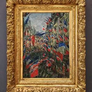 Rue Saint-Denis, fête du 30 juin 1878, Claude Monet, vers 1878 (MBA Rouen) #french #painting #street #paris #france #impressionism